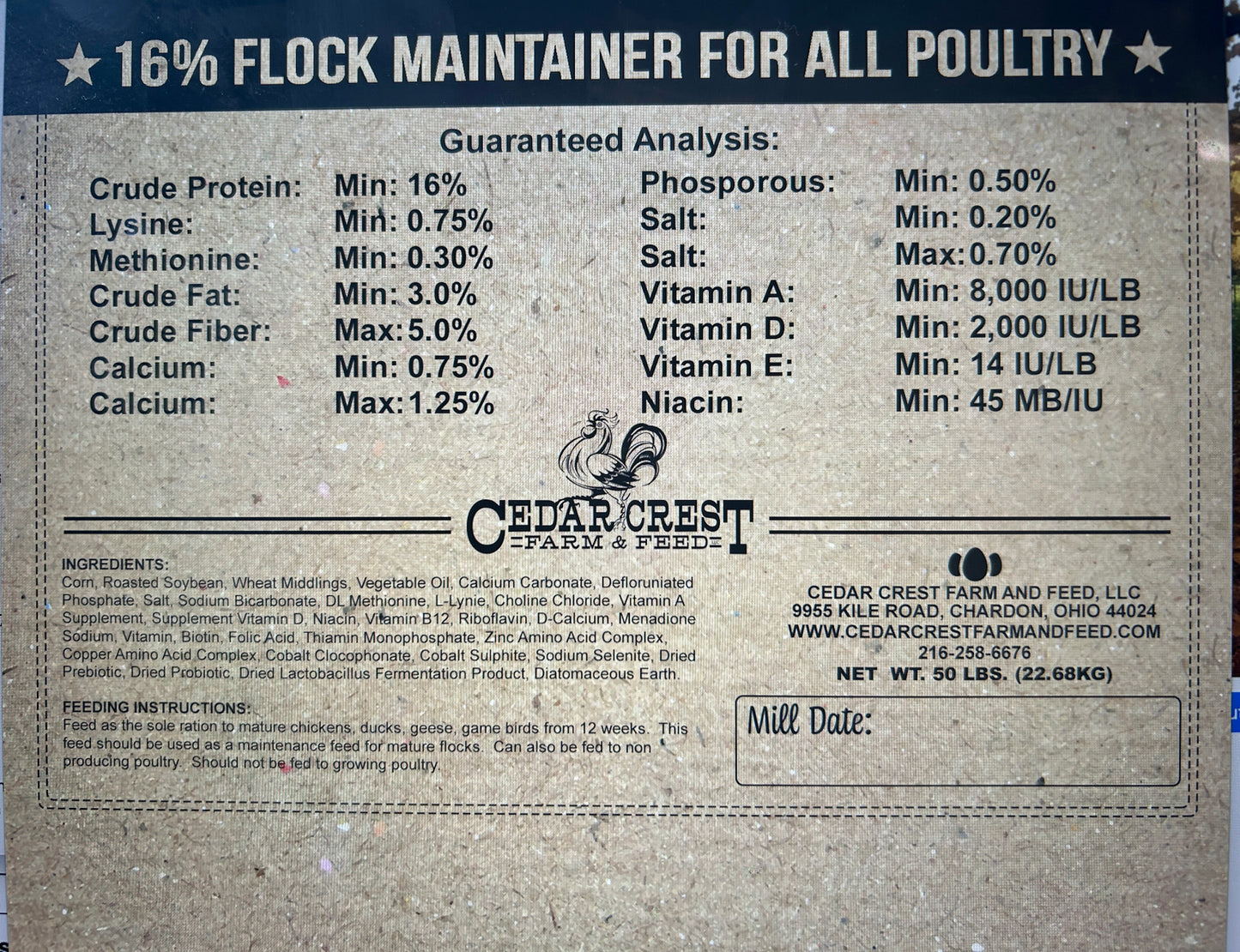 Everyday Layer-All Flock Maintenance Feed-(Local Delivery)