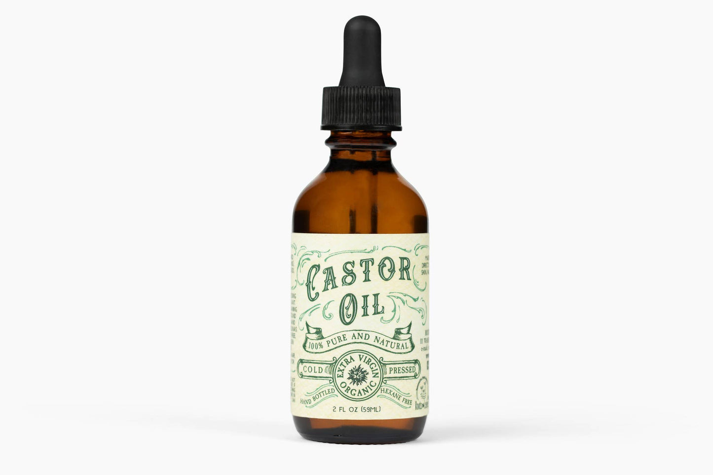 Organic Cold Pressed Castor Oil Hexane Free USA bottled