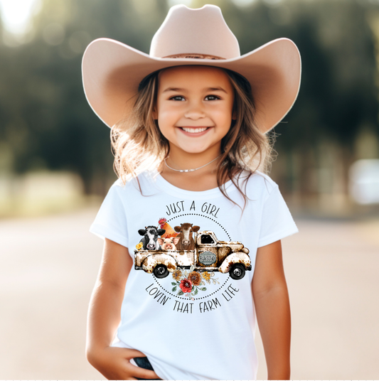 Just a Girl Lovin’ That Farm Life Tee Shirt