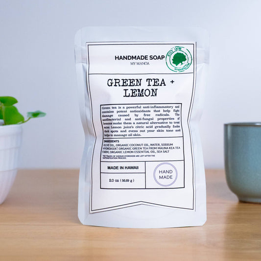 Organic Hawaiian Green Tea & Lemon Face Soap – Handmade, 2 oz