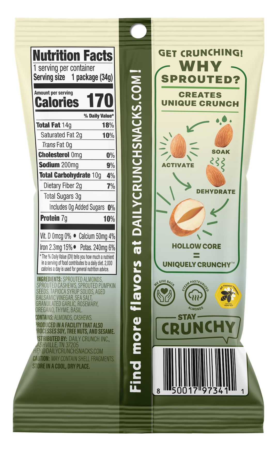 Daily Crunch Mediterranean Sprouted Nut | Single Serve Snack