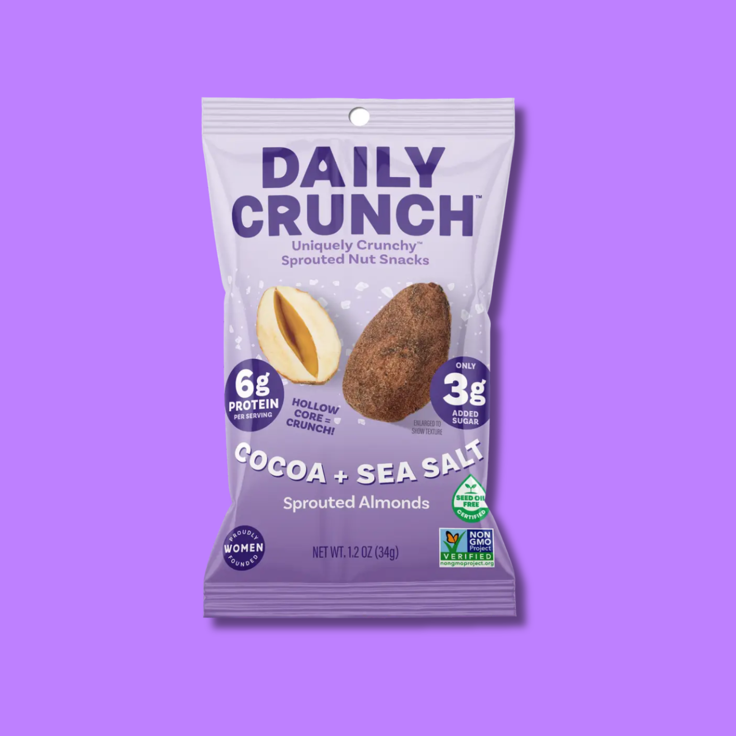 Daily Crunch Cocoa Sprouted Almonds | Single Serve Snack Nut