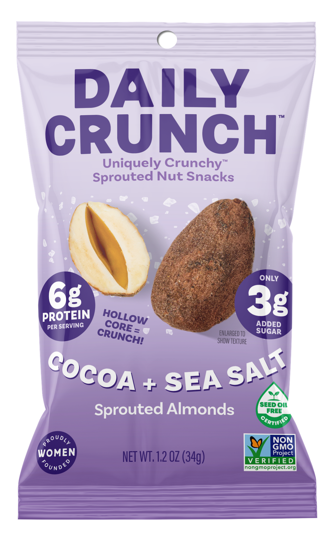 Daily Crunch Cocoa Sprouted Almonds | Single Serve Snack Nut