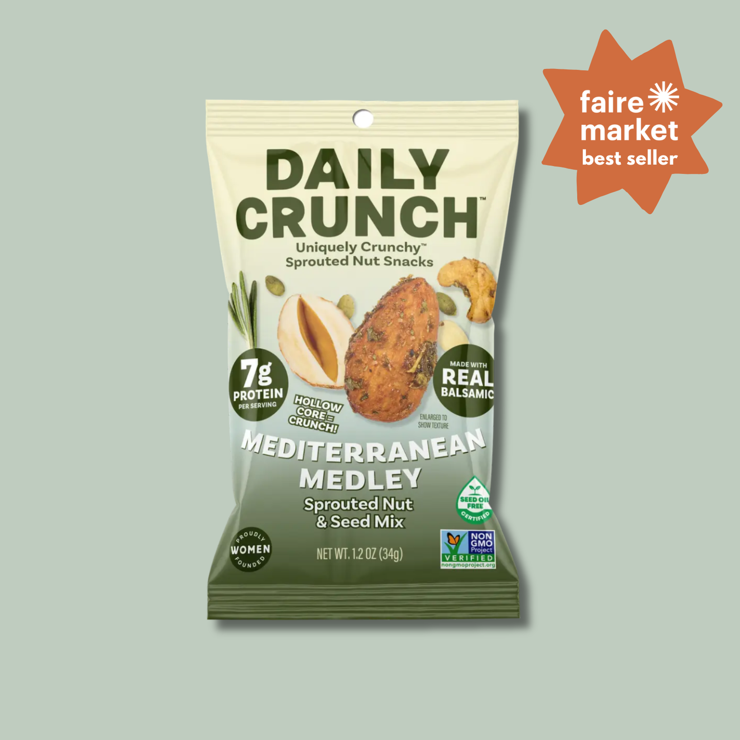 Daily Crunch Mediterranean Sprouted Nut | Single Serve Snack
