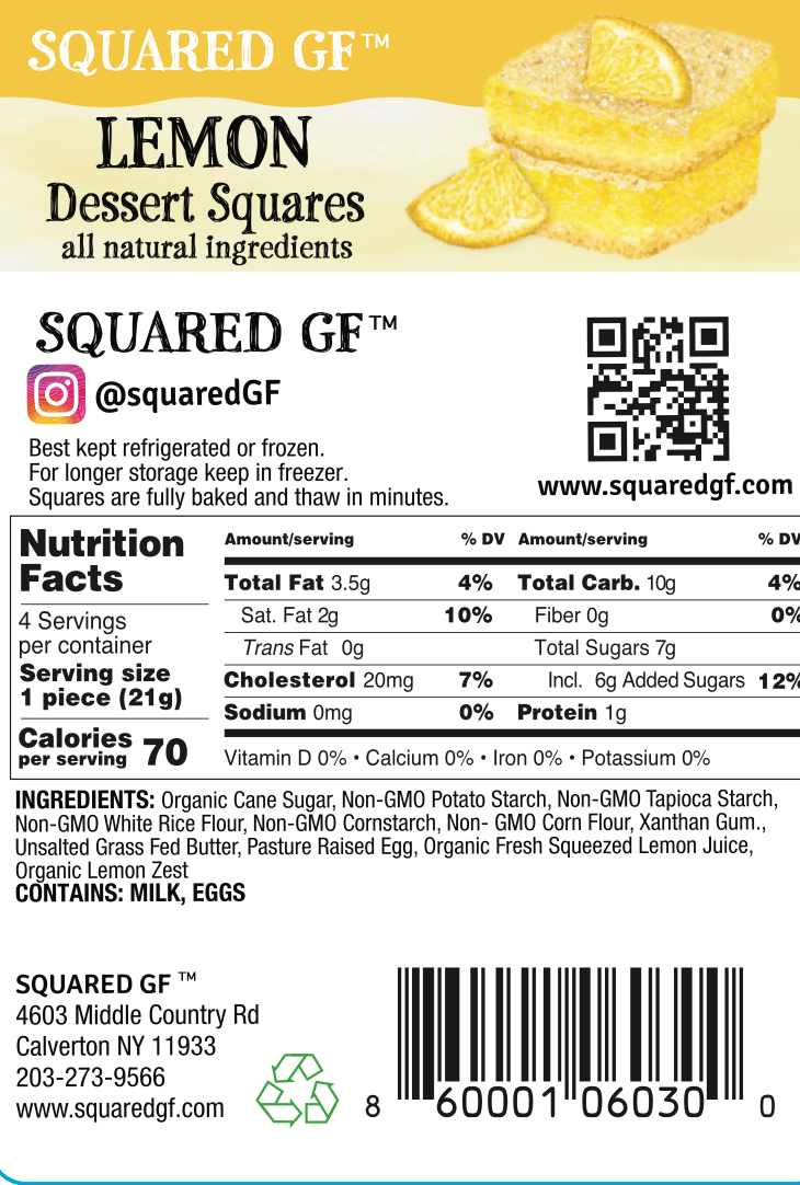 Lemon Squares Gluten Free 2 pack