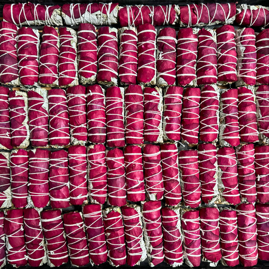 White Sage Smudge Wand – Red Rose Petals